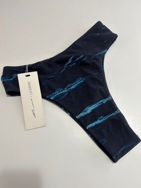 Rangel x La Sirene Celine Ocean Navy Blue Wave Bikini Bottom sz M